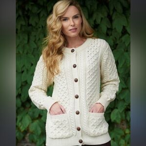 MERINO WOOL TRADITIONAL LUMBER CARDIGAN Cream [Size S]